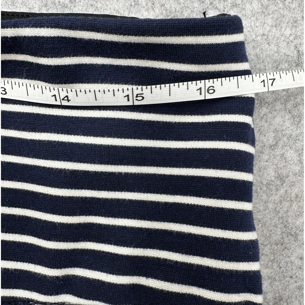 Alfred Sung Jersey Skirt Navy Blue Striped Stretch Pull-on Skirt Women's Large